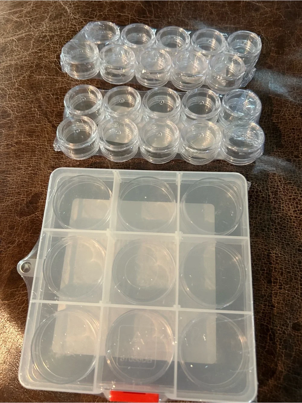 Set of Three Clear Plastic Containers
